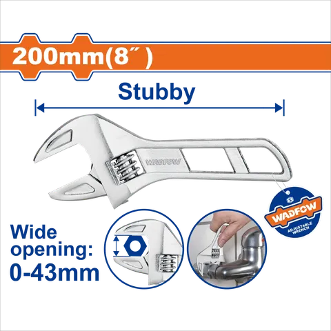 Mỏ lết 200mm(8")-Wadfow WAW7108