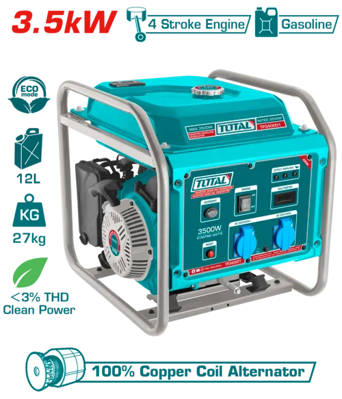 Tổ máyphát điện dùng xăng biến tần 5.5KW-TOTAL-TP365006