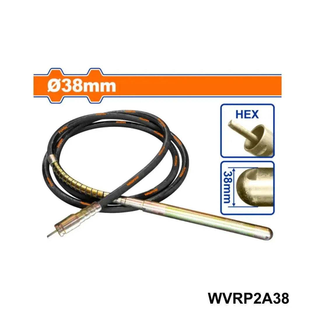 Dây đầm dùi bê tông Ø38mm Wadfow  WVRP2A38