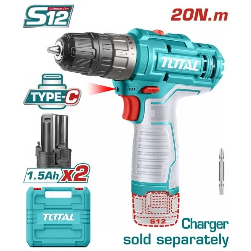 Máy khoan pin Lithium-ion 12V (không kèm sạc)-TOTAL-TDLI12206