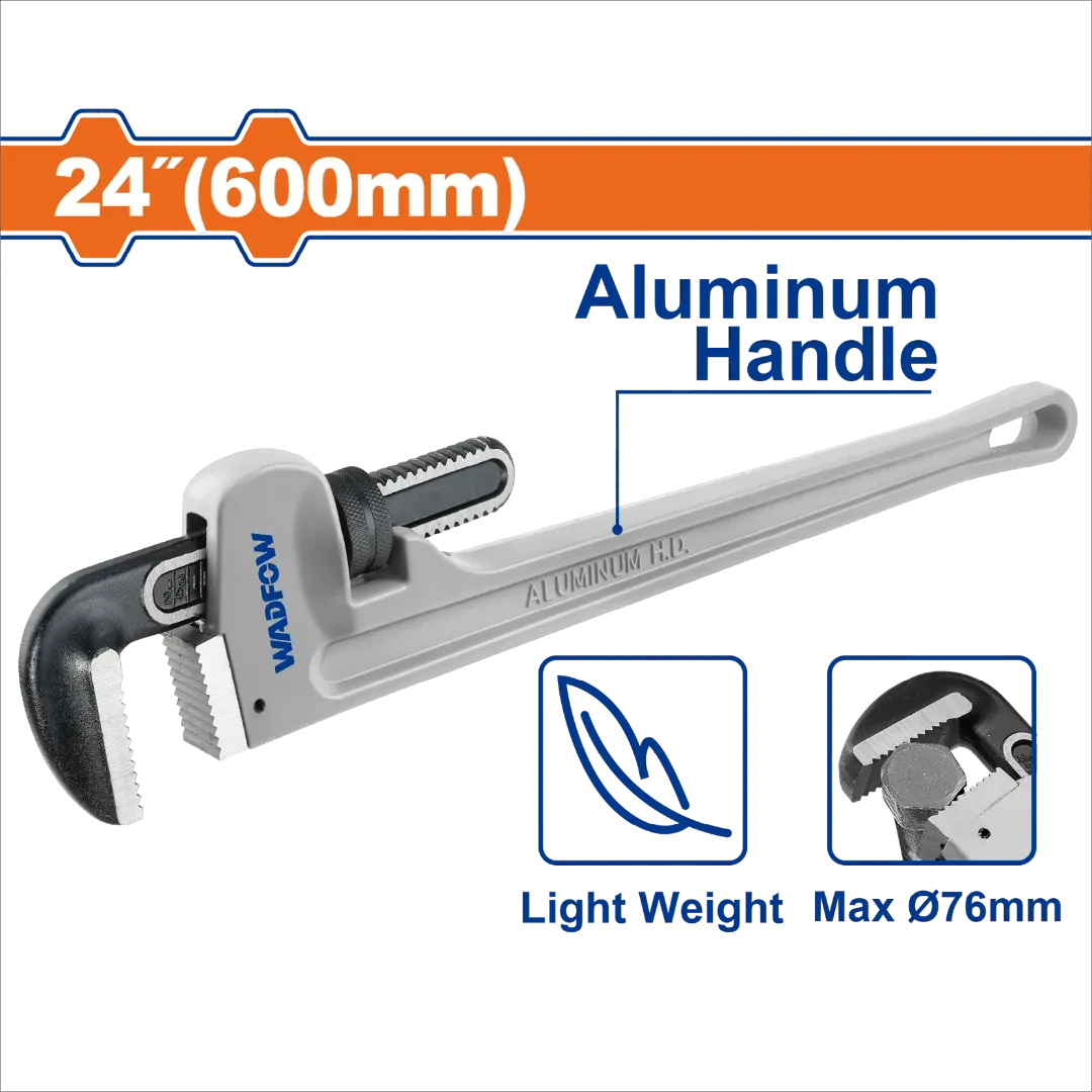 Mỏ lết mở ống tay cầm nhôm 600mm(24")-Wadfow WPW9124