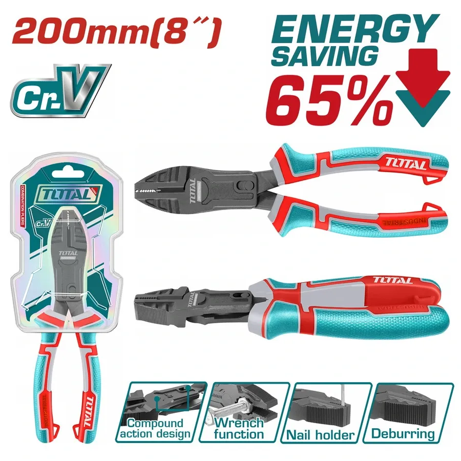 Kềm răng trợ lực 200mm-TOTAL-THTC510806
