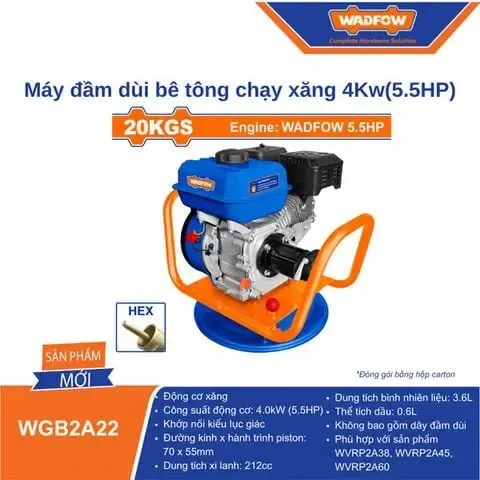 Máy đầm dùi bê tông chạy xăng 4Kw(5.5HP) Wadfow  WGB2A22