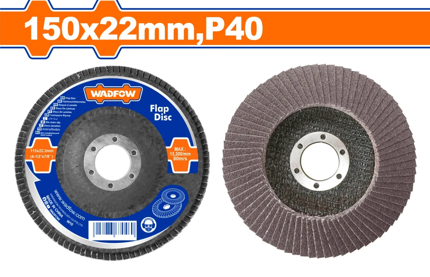 Nhám xếp nâu 150x22mm, P40 Wadfow  WYL3301