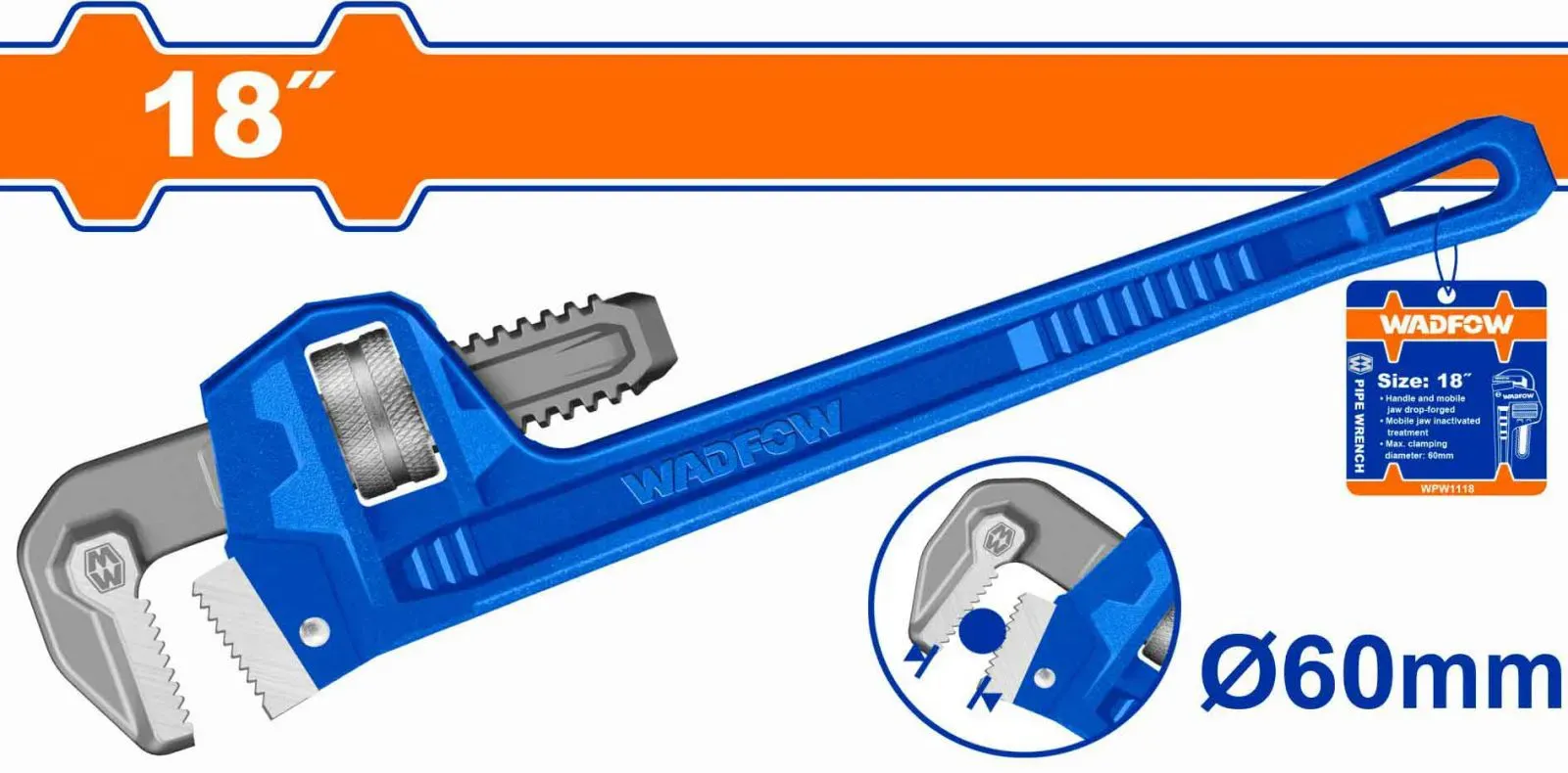 Mỏ lết mở ống 18"-Wadfow WPW8118