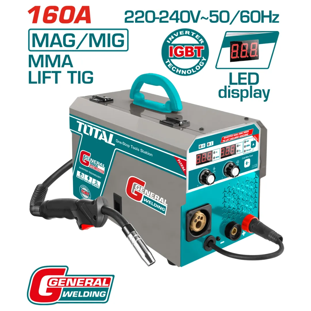 Máy hàn lift MAG/MIG/MMA/TIG  Inverter 160A/ 80V-TOTAL-TMGT1601