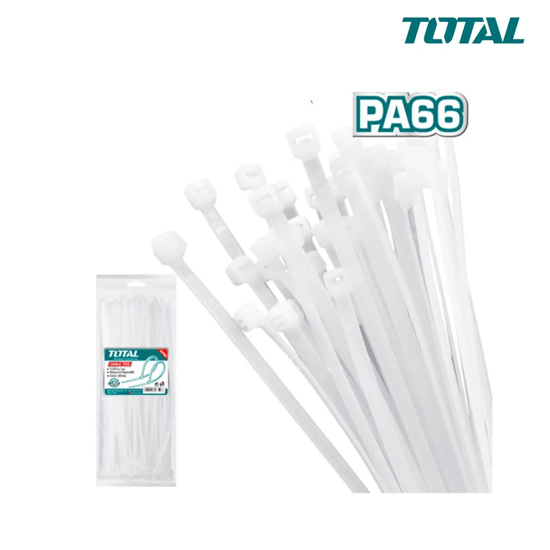 Bộ 100 dây rút nhựa trắng 150x2.5mm -TOTAL-THTCT15025