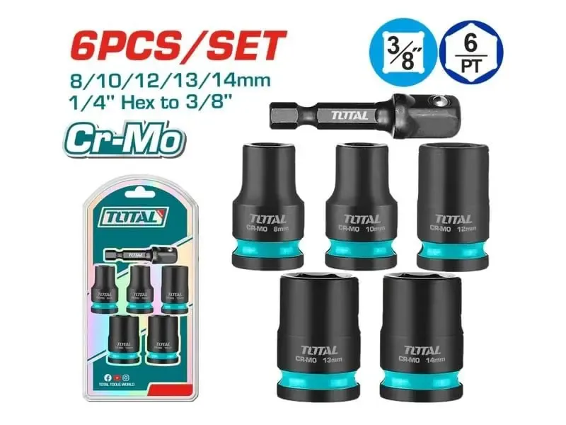 Bộ 6 đầu tuýp tác động Dr. 3/8"-TOTAL-THKISD38062
