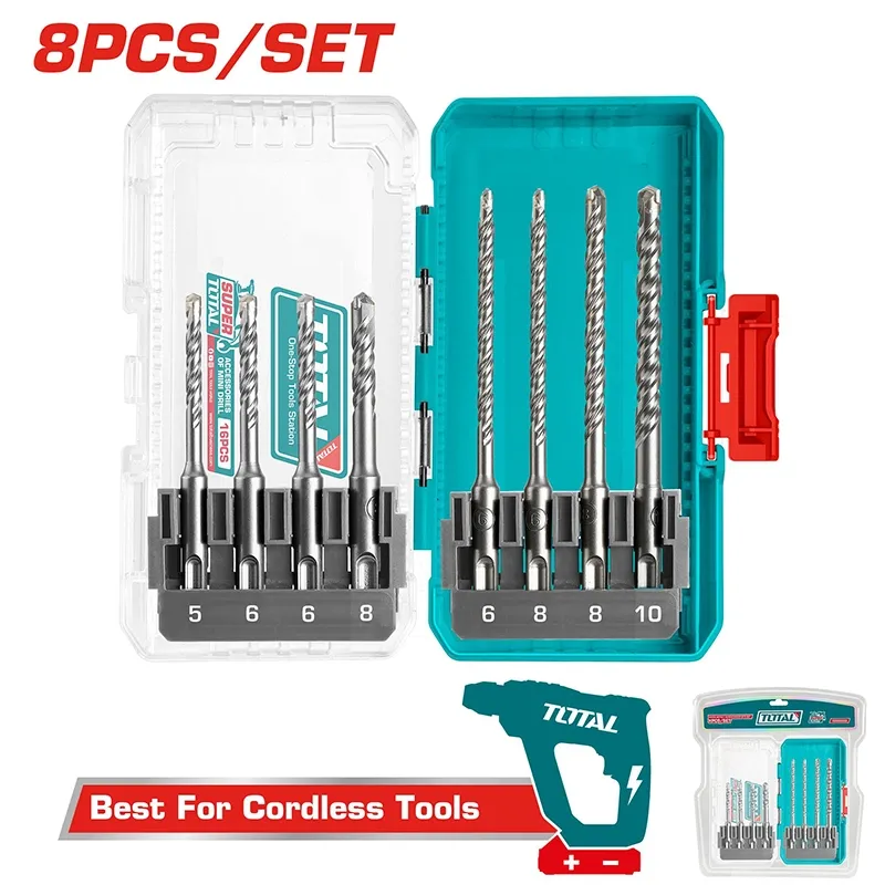 Bộ 8 mũi khoan bê tông đuôi gài SDS-TOTAL-TACSDL11806