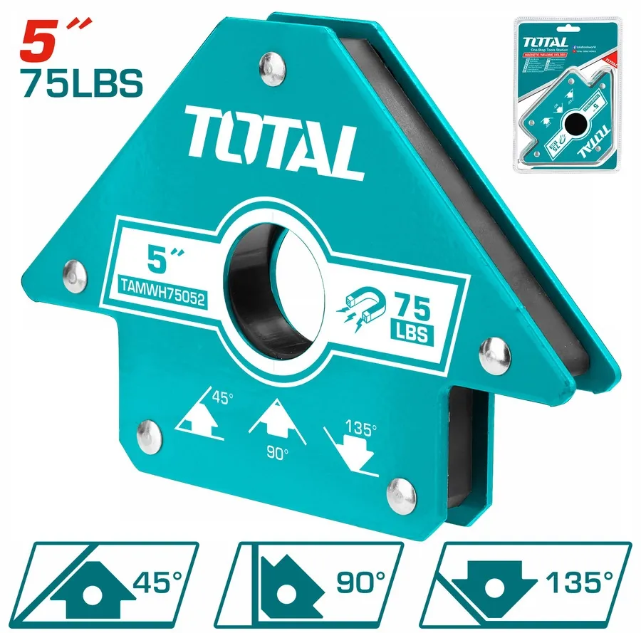 Ke góc nam châm hàn 3 góc 5"-TOTAL-TAMWH75052