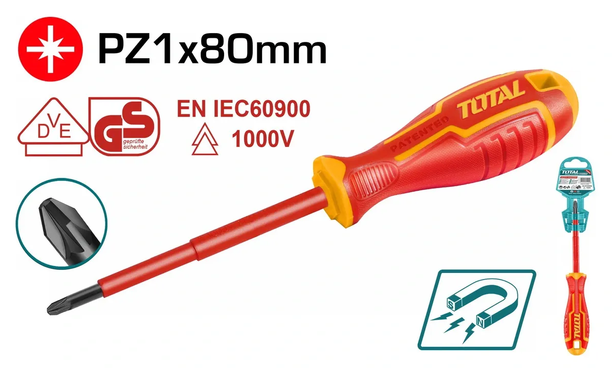 Tua vít bake cách điện PZ2x100 -TOTAL-THTISPZ2100