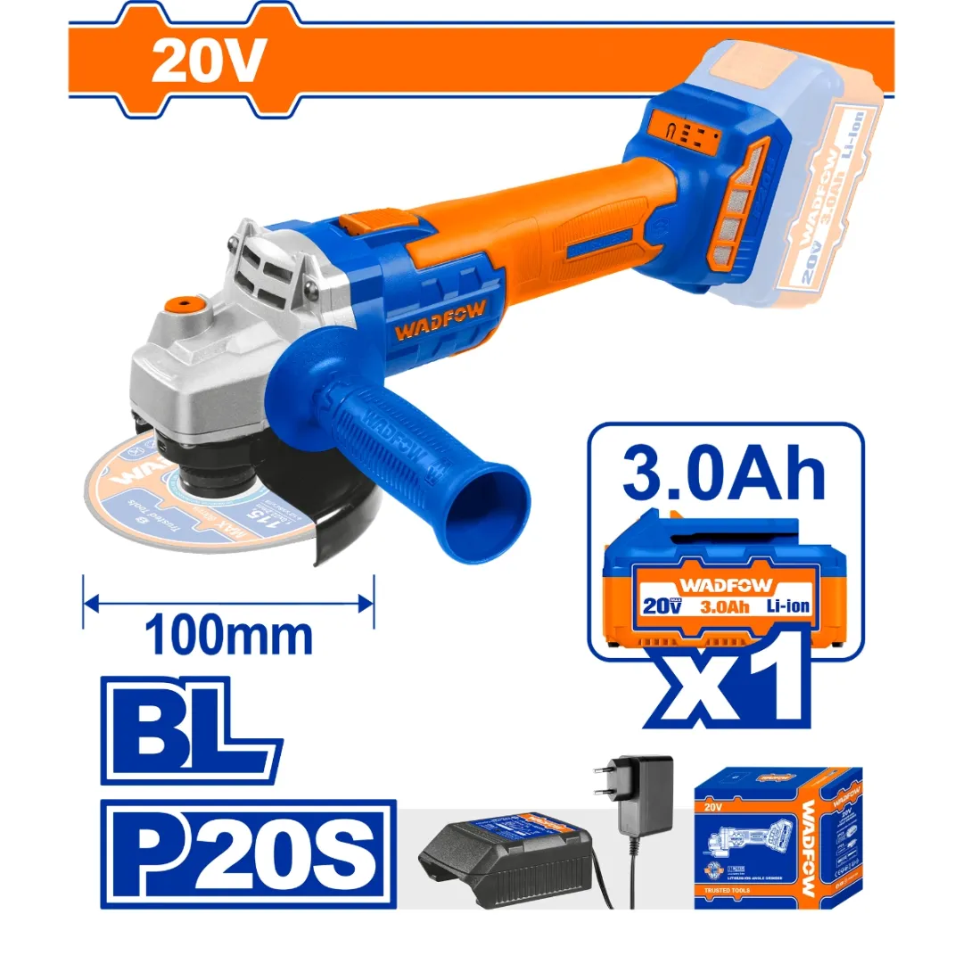 Máy mài góc dùng pin 20V (không chổi than) Wadfow  WLAPM11