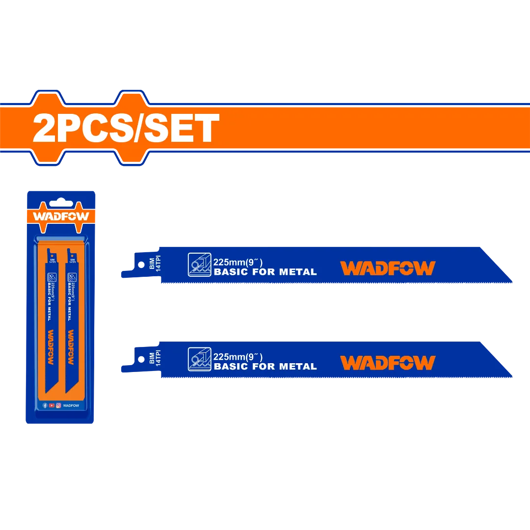 Bộ 2 lưỡi cưa kiếm (cưa kim loại) 225mm(9") WADFOW WJT1122BF