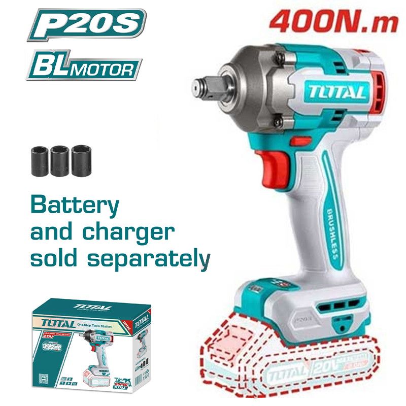 Máy siết buloong không chổi than dùng pin Lithium-Ion 20V (không kèm pin & sac)-TOTAL-TIWLI20401