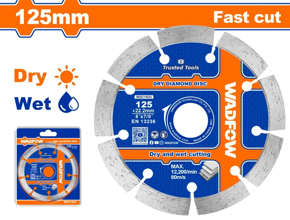 Lưỡi cắt gạch khô-ướt 125x22.2mm WADFOW WDC1K03