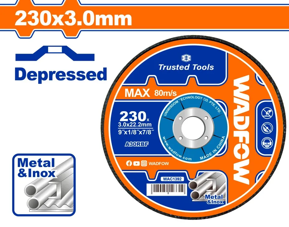 Đá cắt kim loại 230x3x22.2mm WADFOW WAC1392