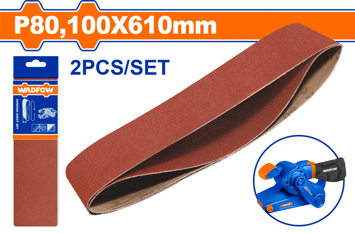 Giấy nhám vòng 100x610mm P80 Wadfow  WZA3E80