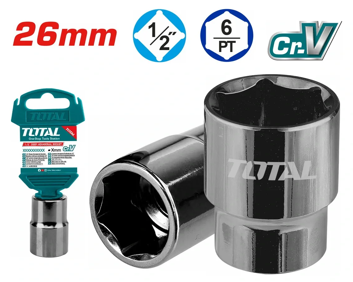 Đầu tuýp lục giác 1/2"  (26mm) -TOTAL-THTST12261