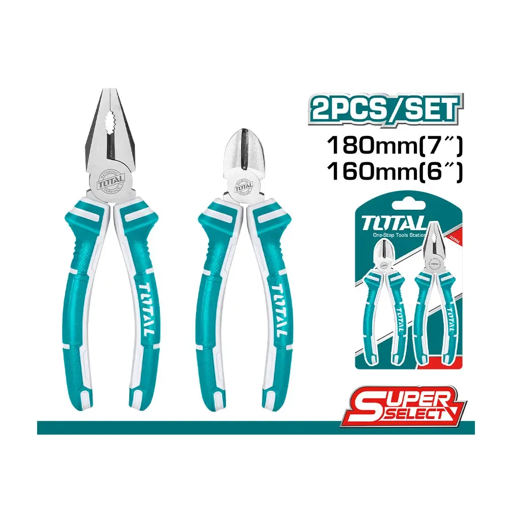 Bộ 2 kềm răng 7" và kềm cắt 6" -TOTAL-THT1K0201