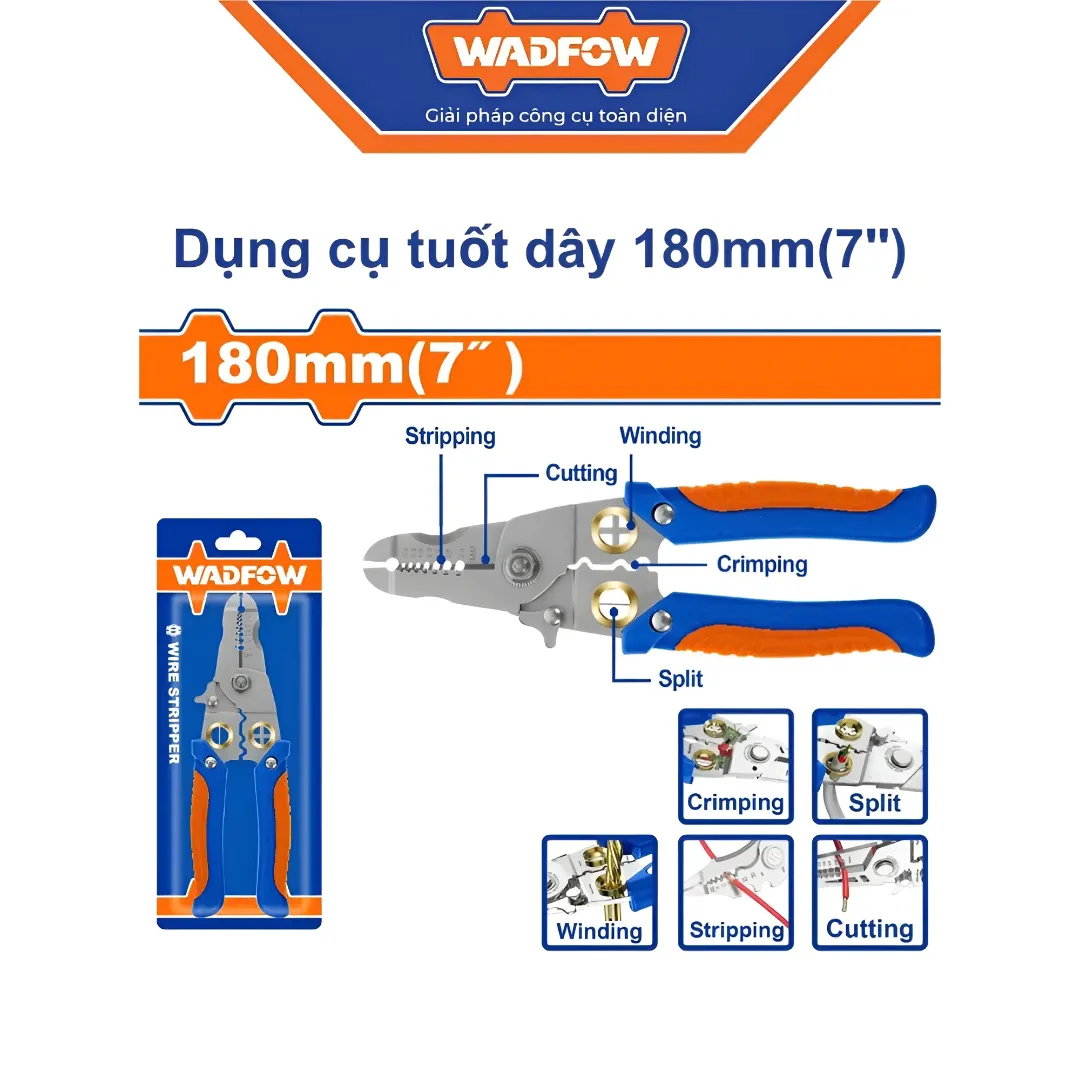Dụng cụ tuốt dây 180mm(7")-Wadfow WPL5627