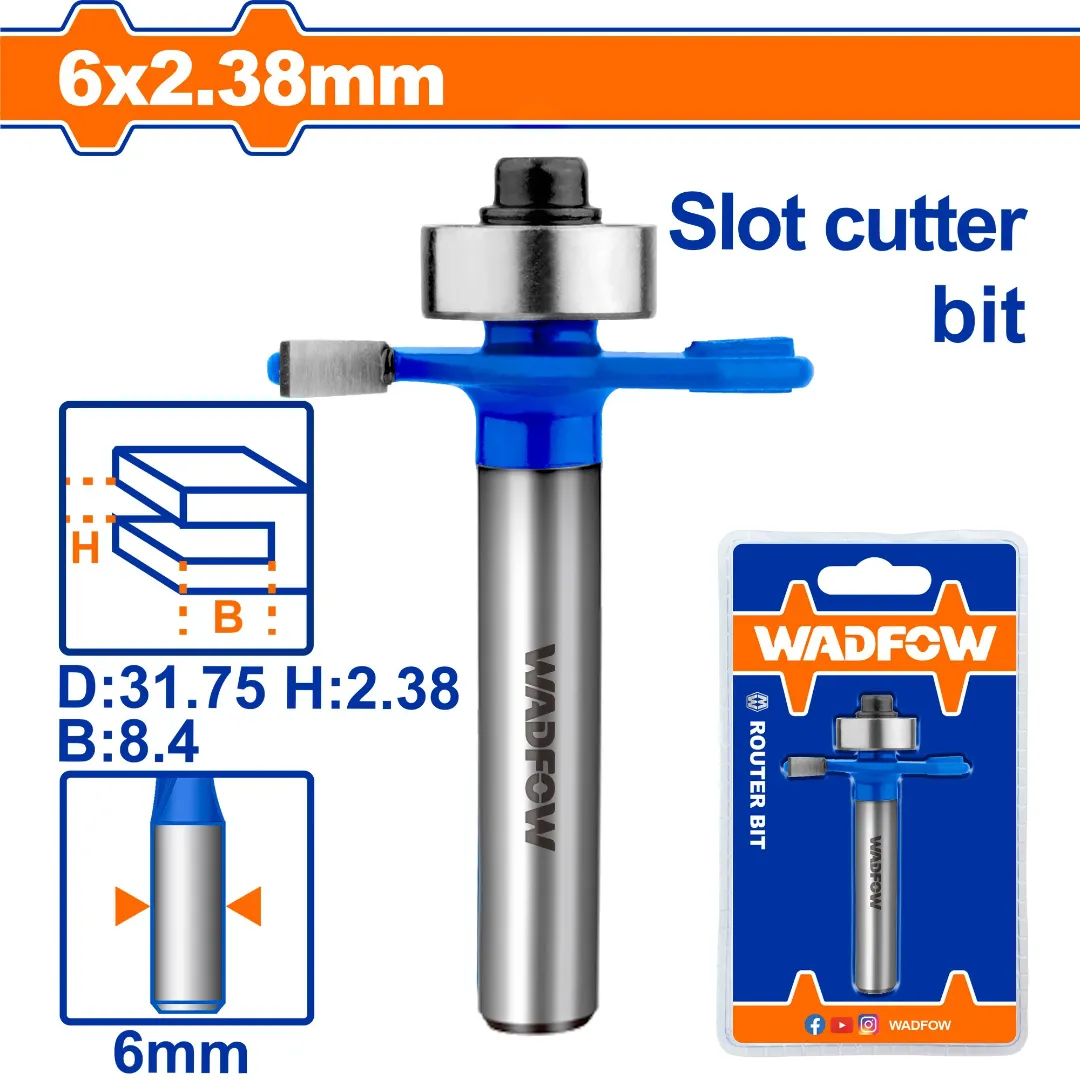 Mũi phay gỗ cắt rãnh 6x6x2mm Wadfow  WRG4401