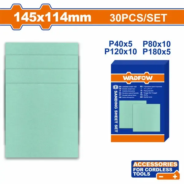 Bộ 30 giấy nhám 145X114mm WADFOW WSD145114