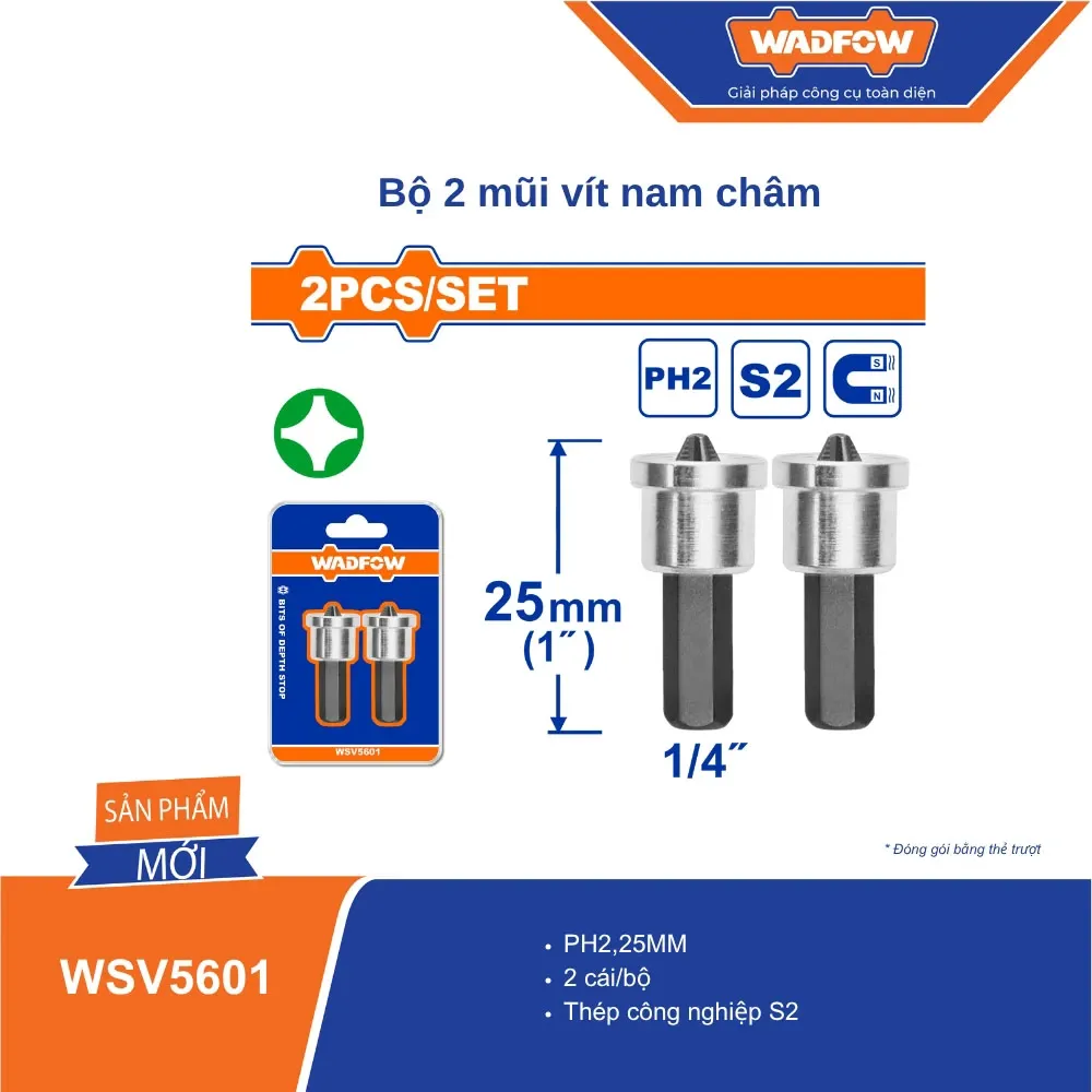 Bộ 2 mũi vít nam châm-Wadfow WSV5601
