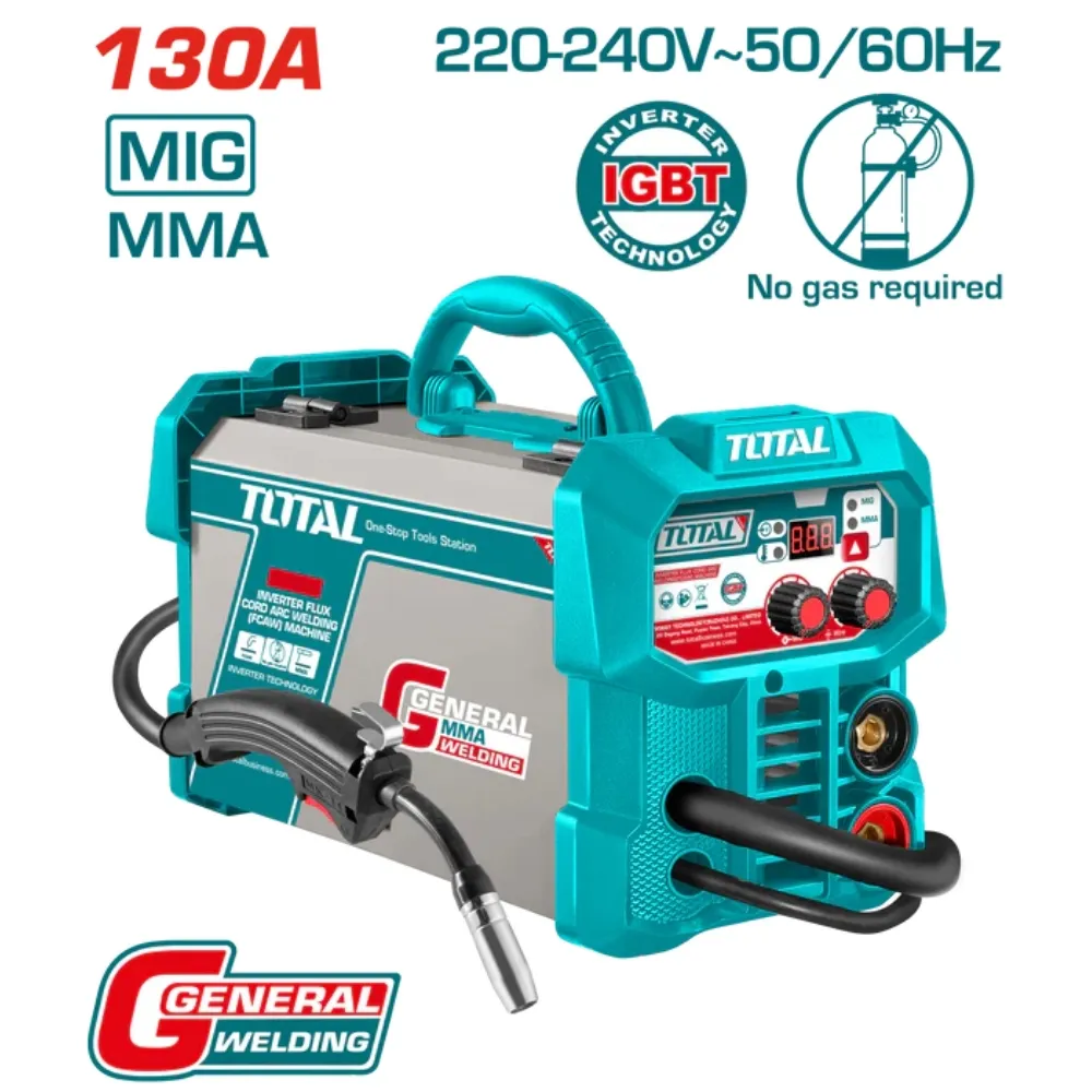 Máy hàn dùng dây hàn có thuốc Inverter 130A/ 80.5V -TOTAL-TFC13018
