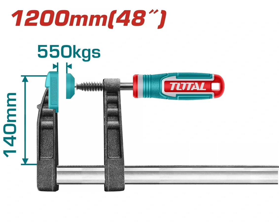Kẹp gỗ chữ F (140x1200) -TOTAL-THT1321402