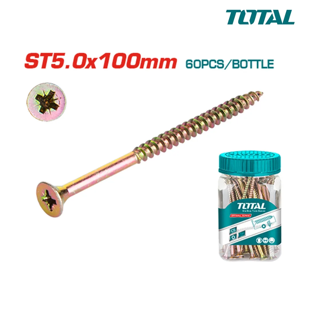 Bộ 60 vít bắt gỗ ST5.0x100mm -TOTAL-WJBS5010011