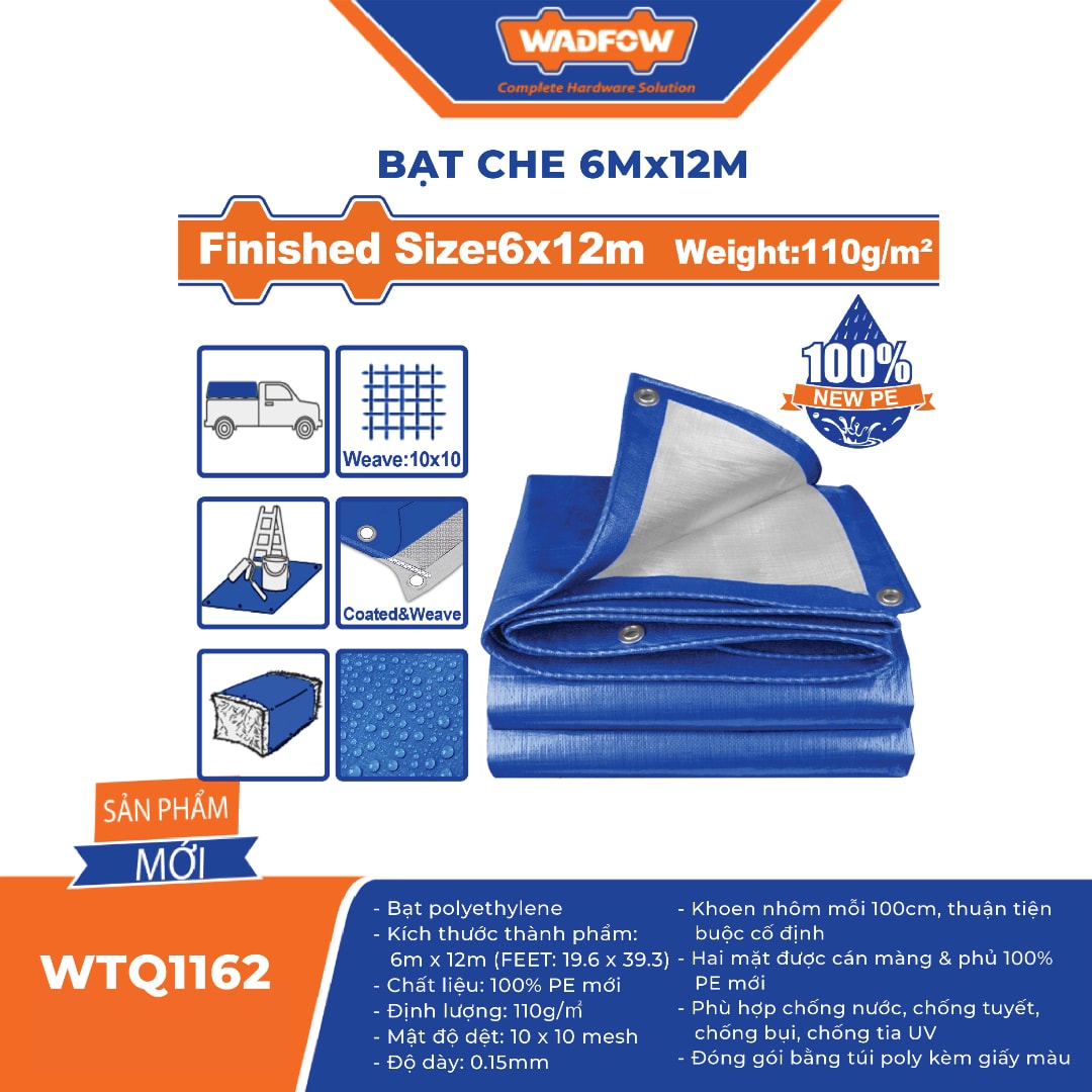 Bạt che 6mx12m-Wadfow-WTQ1162