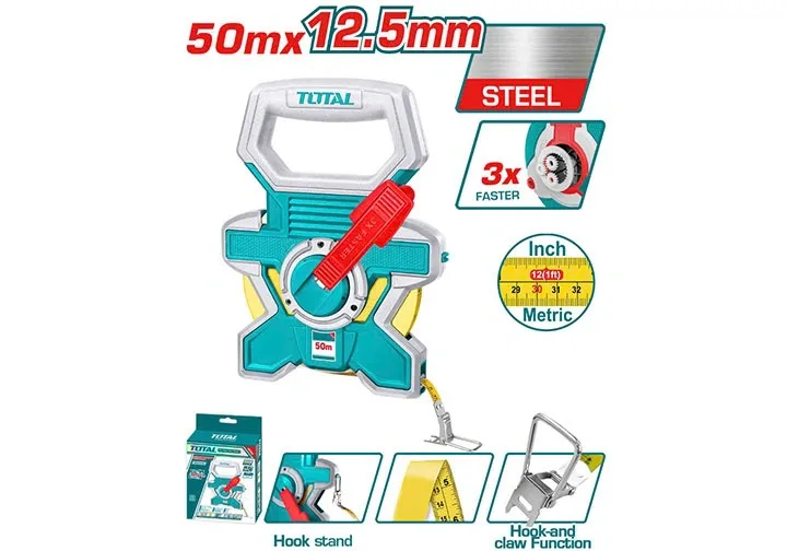Thước cuốn thép 50mx12.5mm-TOTAL-TMT08506