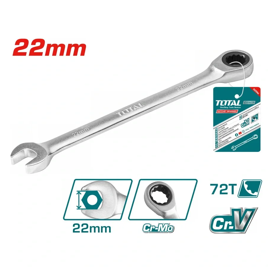 Cờ lê miệng vòng 2 chiều 22mm -TOTAL-TCSPAR221