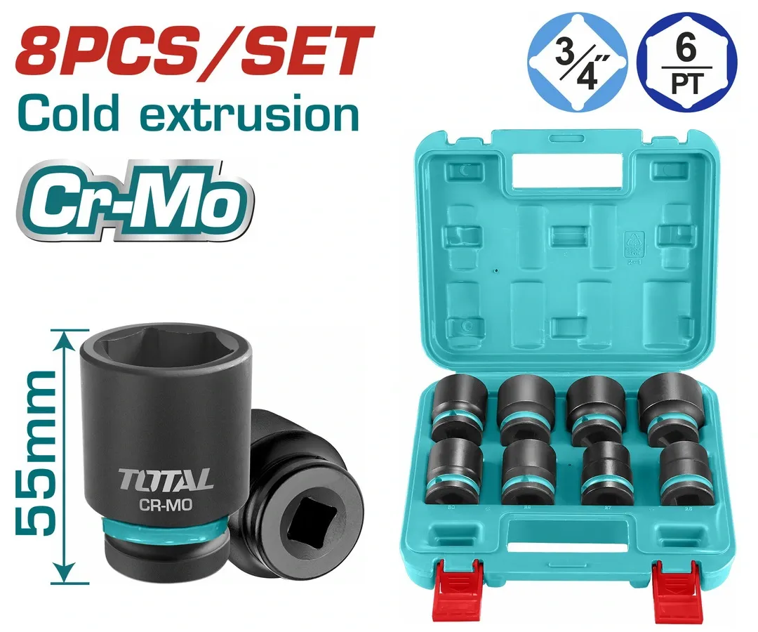 Bộ 8 đầu tuýp tác động 3/4"DR-TOTAL-THKISD34081