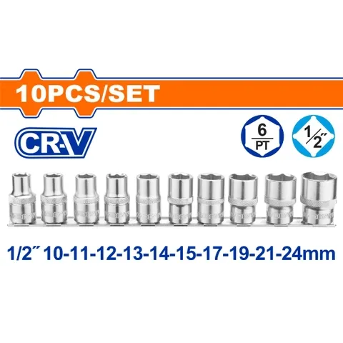 Bộ 10 đầu tuýp 1/2"-Wadfow WST2410