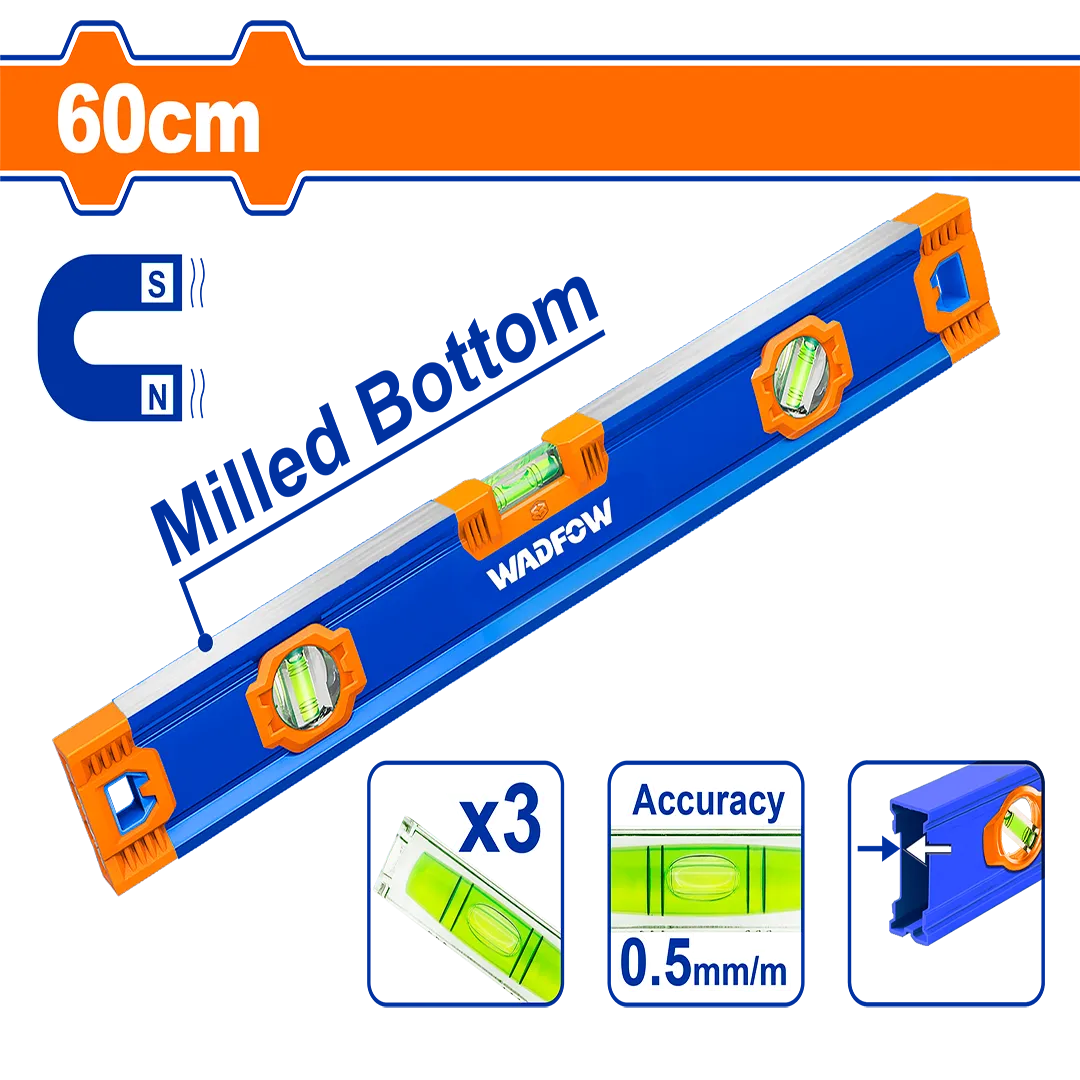 Thước thủy nam châm mạnh 60cm-Wadfow WSL3G60