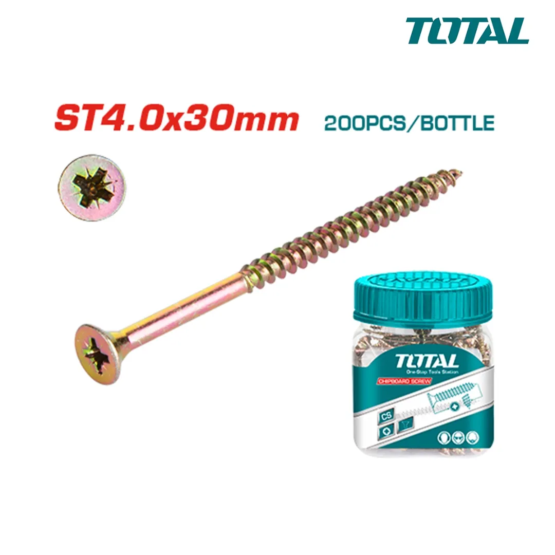 Bộ 200 vít bắt gỗ ST4.0x30mm -TOTAL-WJBS4003011