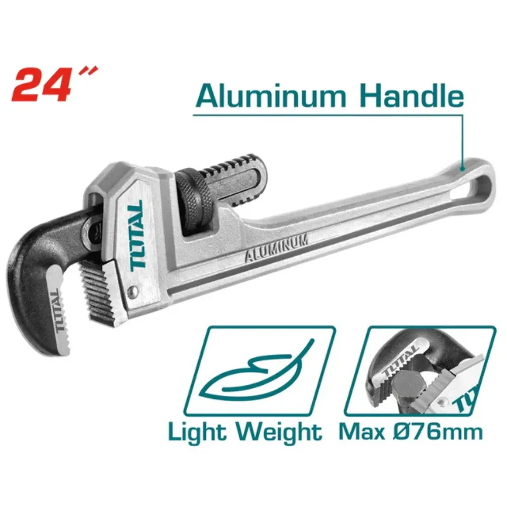 Mỏ lết răng tay cầm nhôm 24" (600mm) -TOTAL-THTAL17246