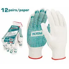 Găng tay dệt kim & có đốm chấm nhựa PVC size XL-TOTAL-TSP11102