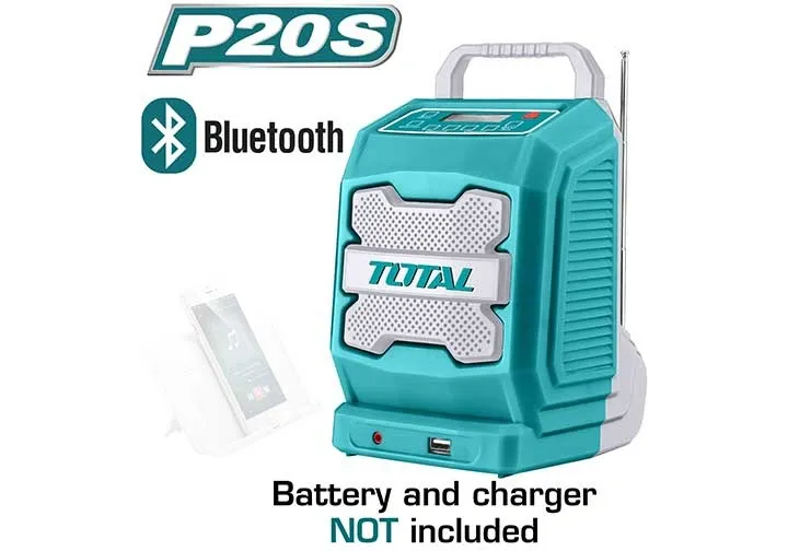 Radio 
công trường 
dùng pin 20V-TOTAL-TJRLI2001