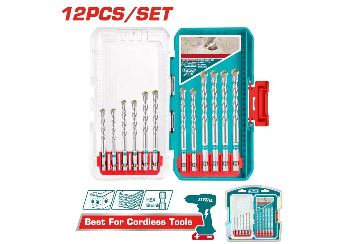 Bộ 12 mũi khoan bê tông-TOTAL-TACSDL12206