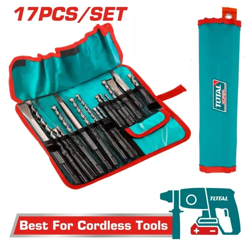 Bộ 17 mũi bê tông và mũi đục đầu gài SDS-TOTAL-TACSD91701