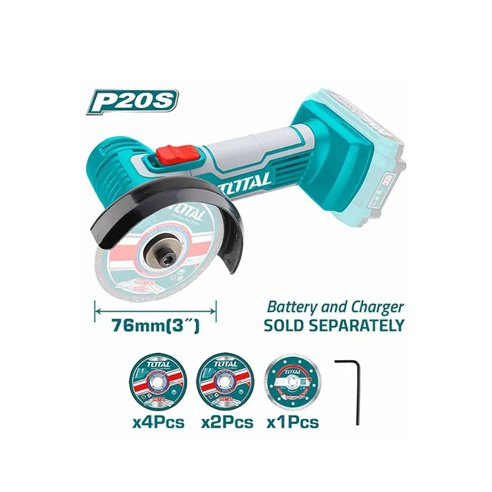 Máy cắt/mài mini dùng pin Lithium-Ion 20V (không kèm pin & sạc)-TOTAL-TAGLI7601
