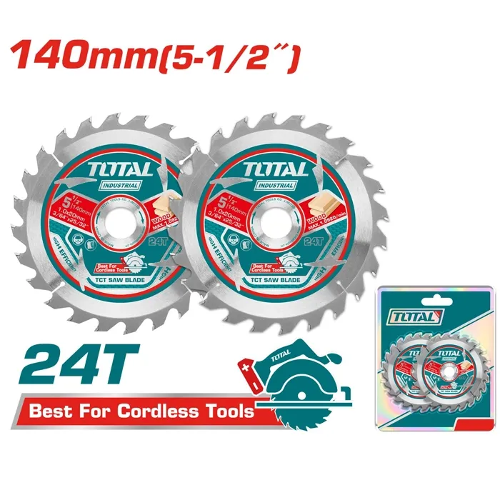 Bộ 2 lưỡi cưa TCT siêu mỏng 140mm-TOTAL-TAC2331403