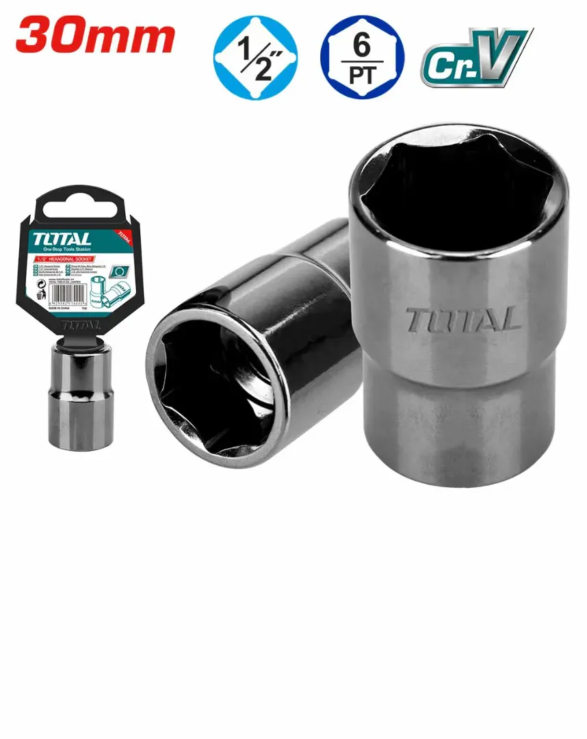 Đầu tuýp lục giác 1/2" (30mm) -TOTAL-THTST12301