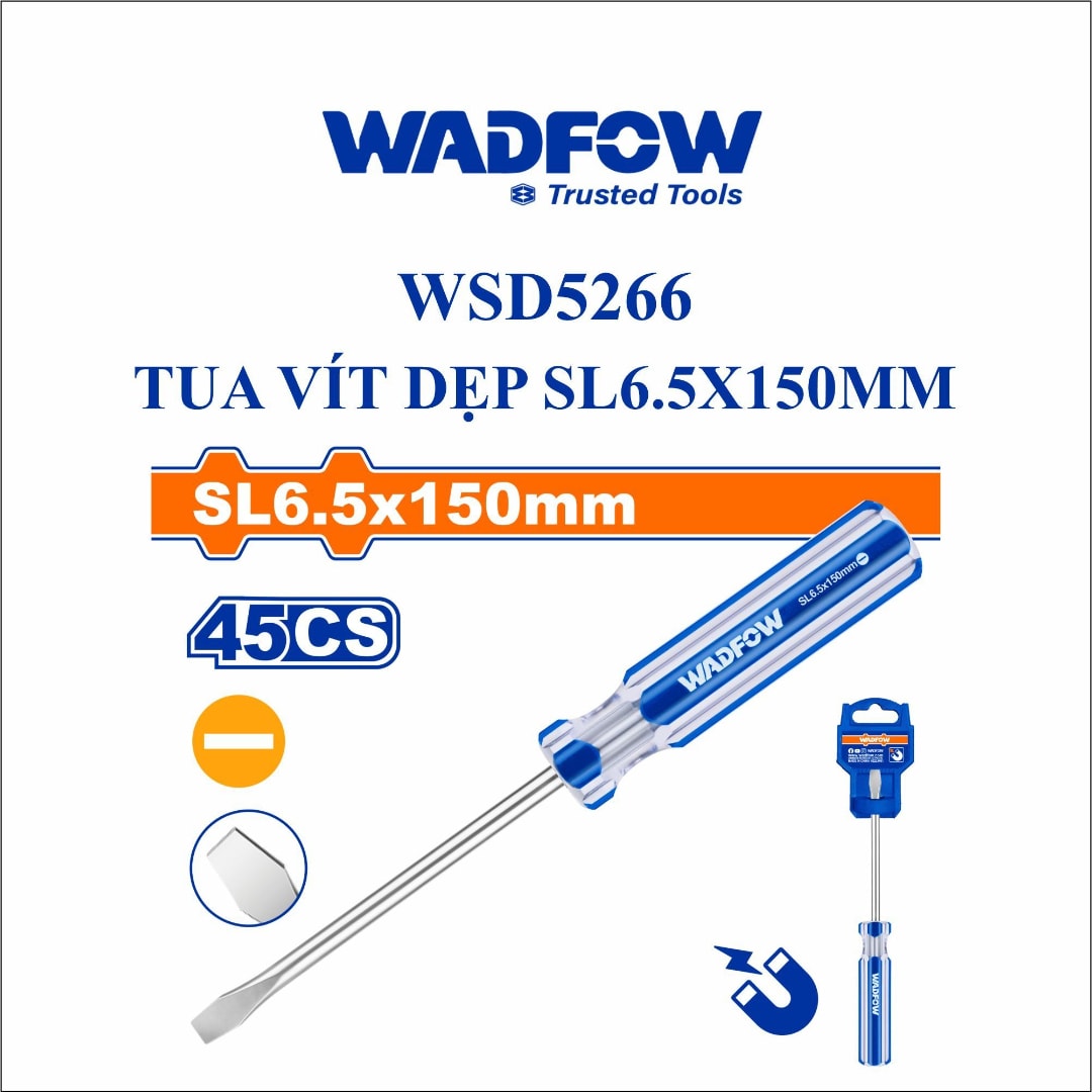 Tua vít dẹp SL6.5x150mm-Wadfow WSD5266