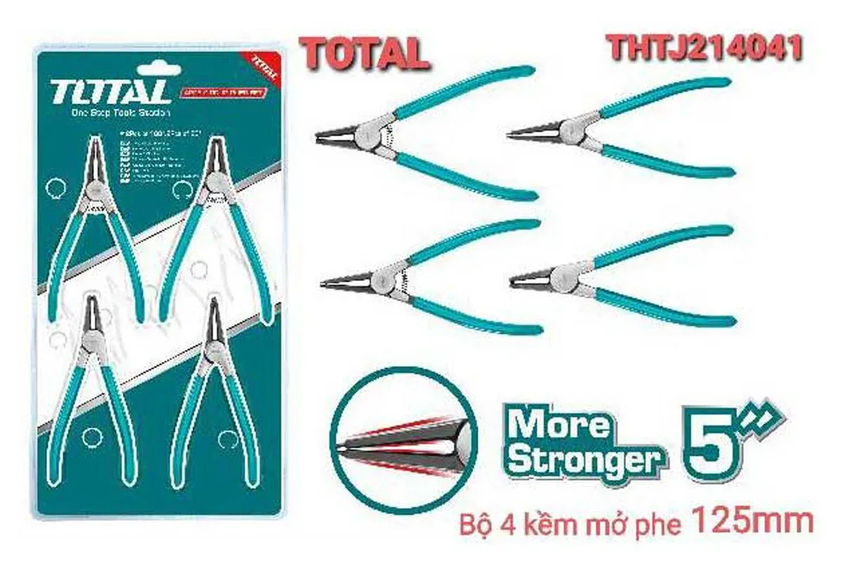 Bộ 4 kềm mở phe 125mm -TOTAL-THTJ214041