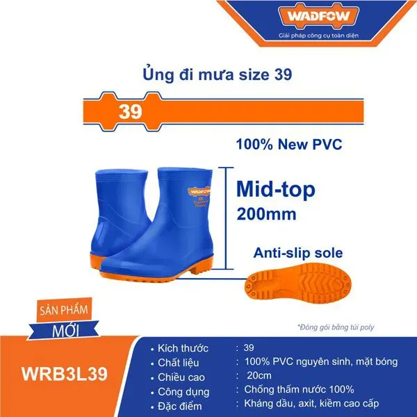 Ủng đi mưa size 39-Wadfow WRB3L39