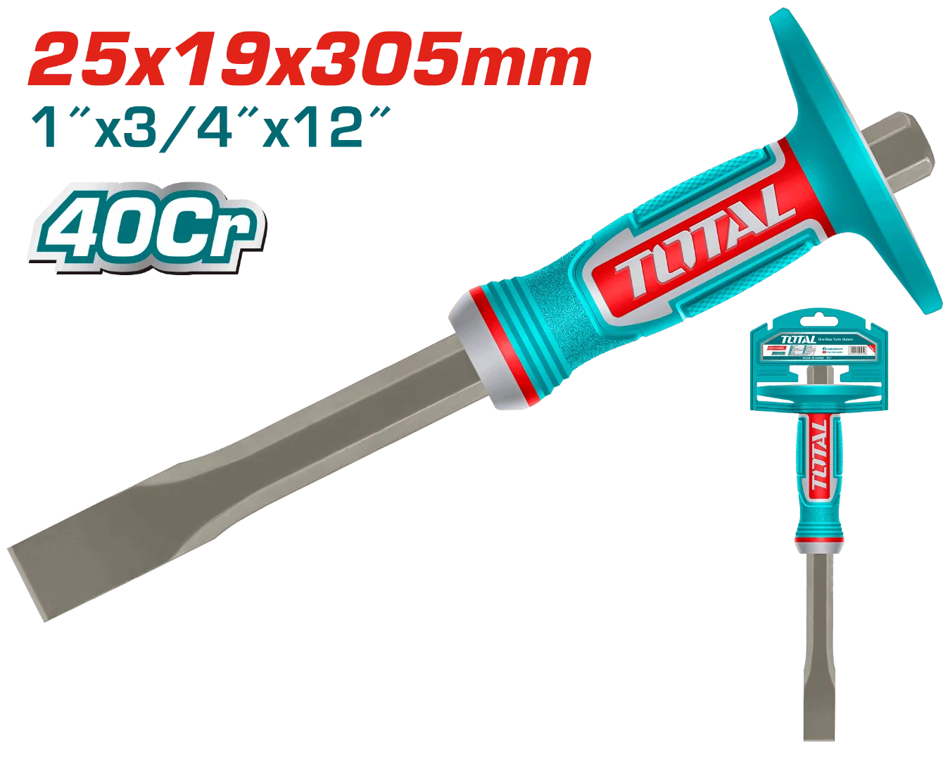 Đục sắt dẹp 25x19x305mm-TOTAL-THT4532519
