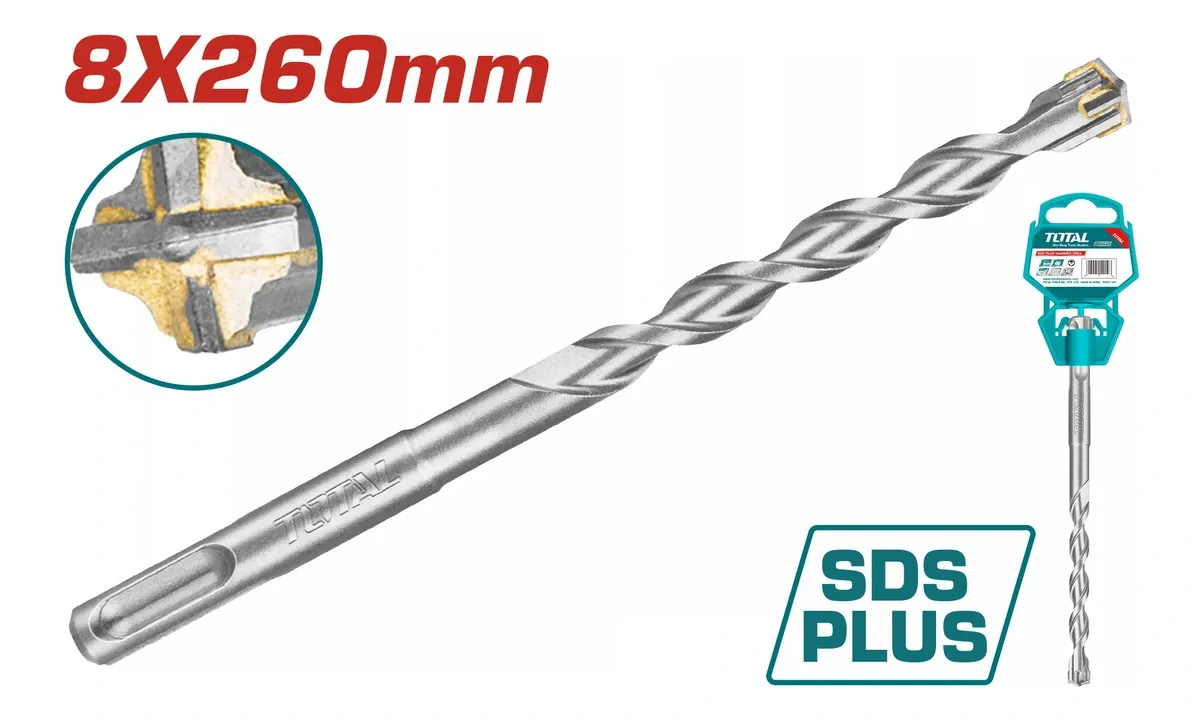 Mũi khoan bt gài 4 cạnh (8*260) -TOTAL-TAC310804C